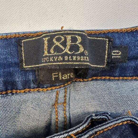 Lucky & Blessed Western Bell Bottom Flare Leg Jeans with Serape Insets Size 10 - Picture 6 of 7